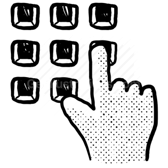 gesture, hands, press, button, pattern, click